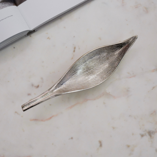 Silver Leaf Dish Decor Platter, Small