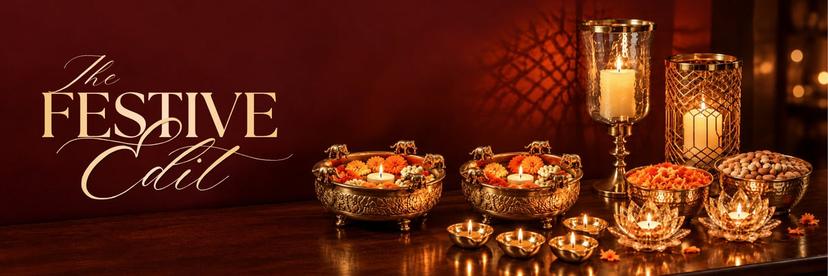 The Festive Edit: brass urlis, diyas, lotus tealights and candle holders