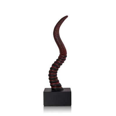 Textured Faux Horn Décor Polyresin Figurine