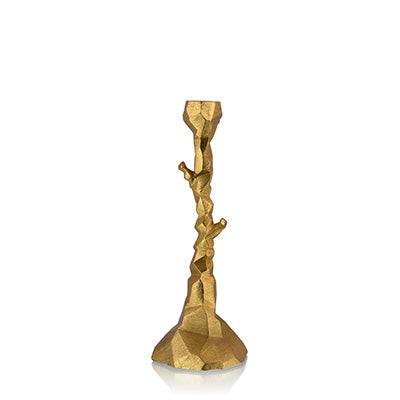 Cubist Cedar Candle Holder in Gold, Medium