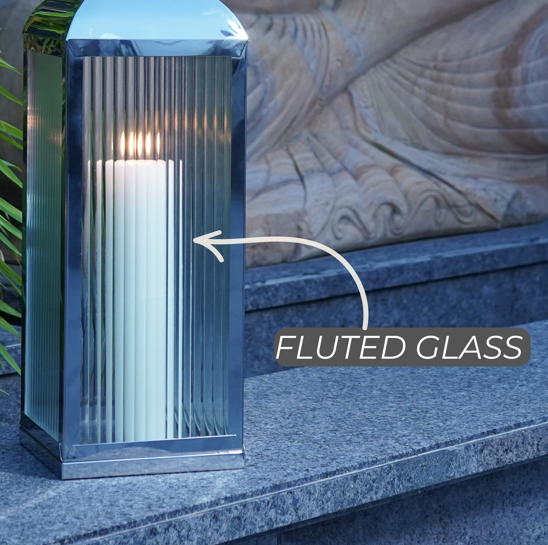 Small Stainless Steel Lantern, Silver