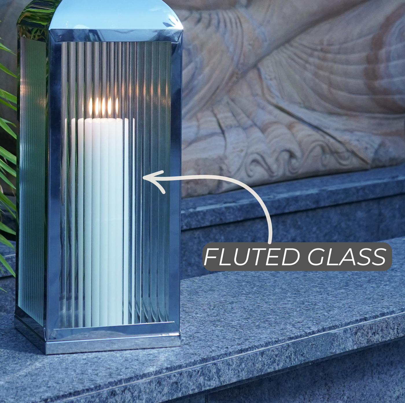 Small Stainless Steel Lantern, Silver