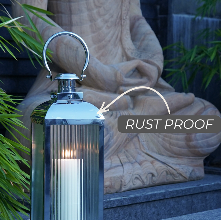 Small Stainless Steel Lantern, Silver