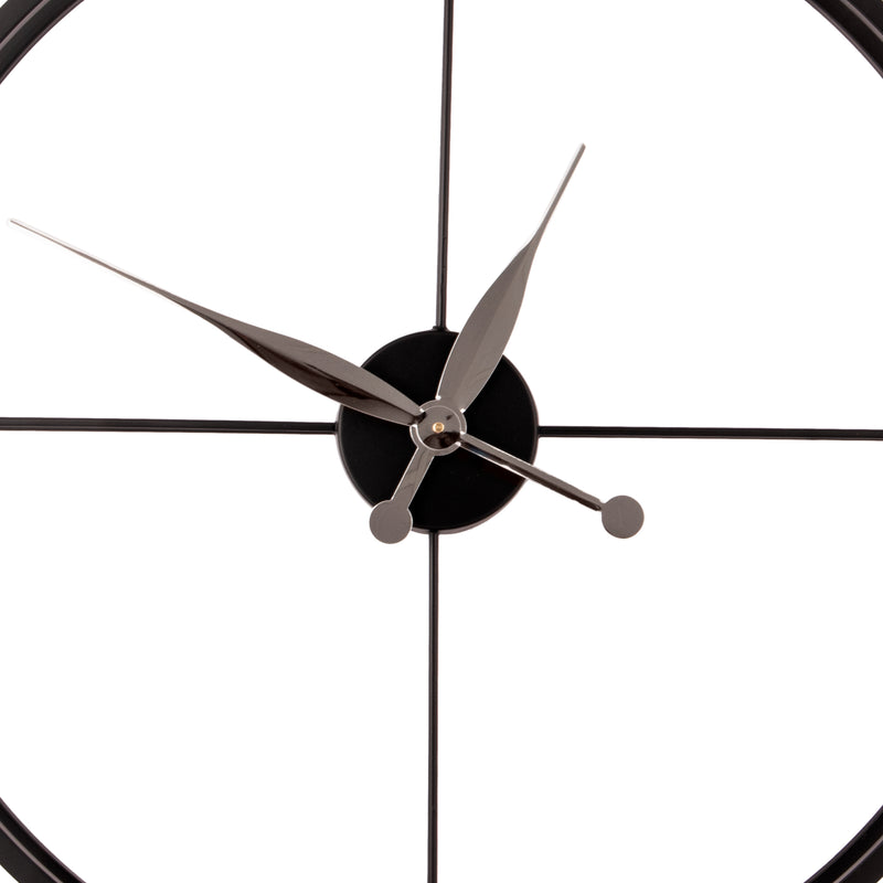 Black Iron Analog Modern Wall Clock