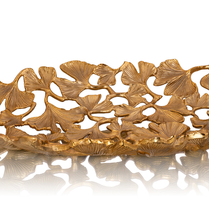 Gold Lotus Leaf Decor Tray