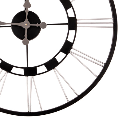 Black Iron Roman Round Modern Wall Clock