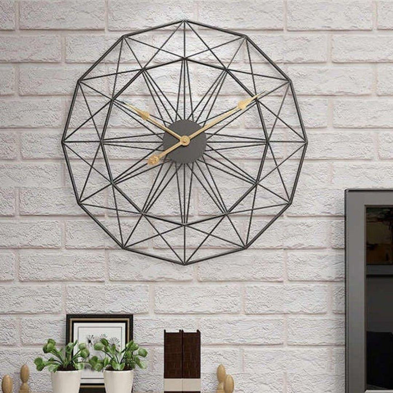 Geometric Pattern Metal Wall Clock
