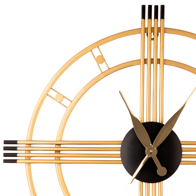 Round Gold Metal Wall Clock
