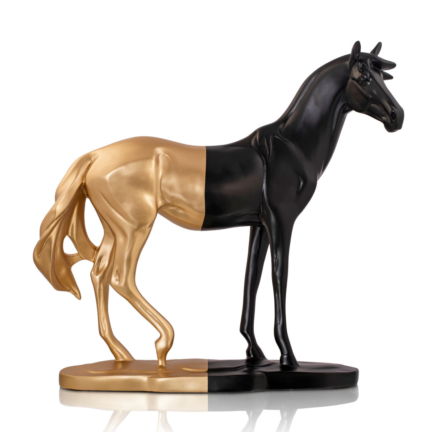 Black & Gold Cavallo Running Horse Polyresin Figurine