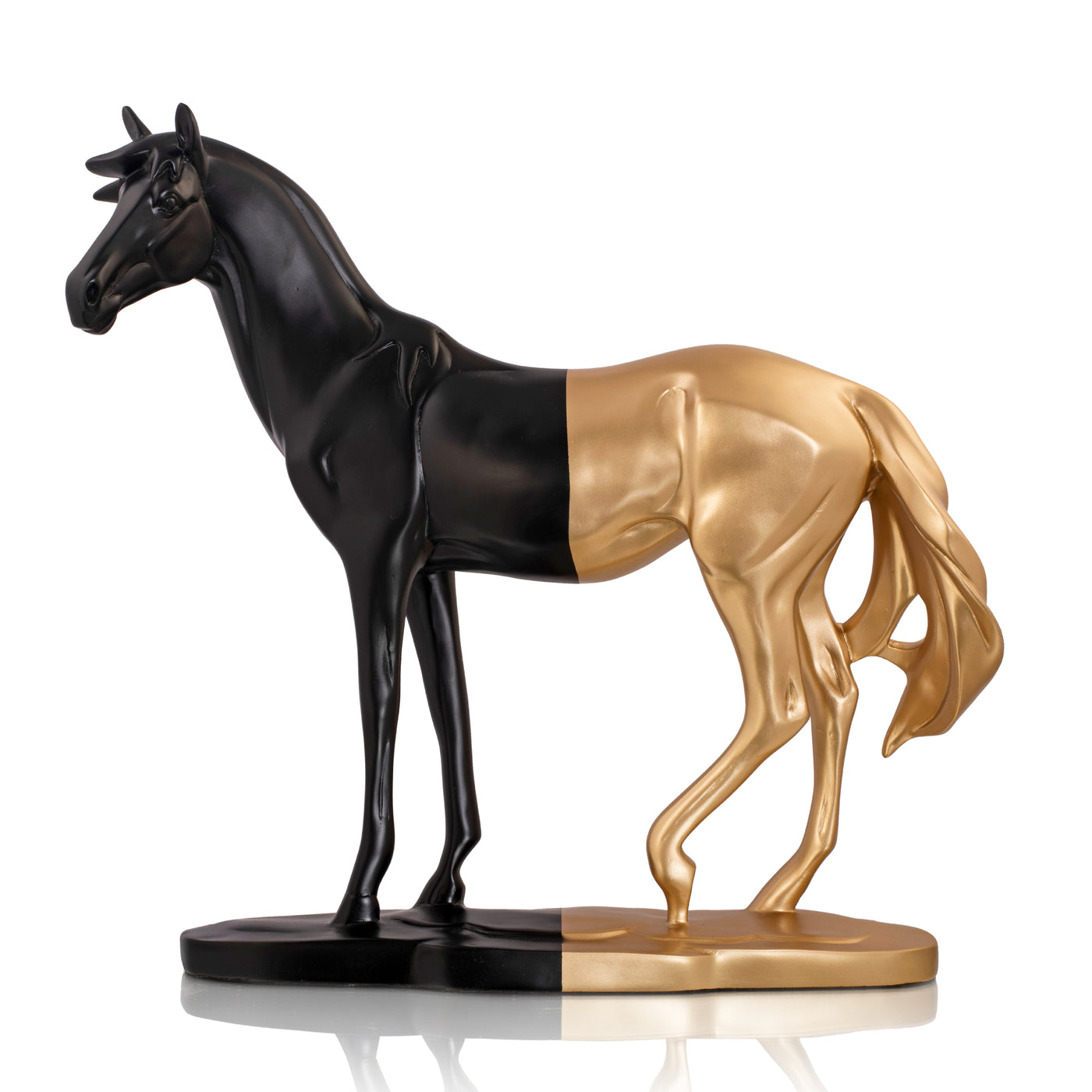 Black & Gold Cavallo Running Horse Polyresin Figurine