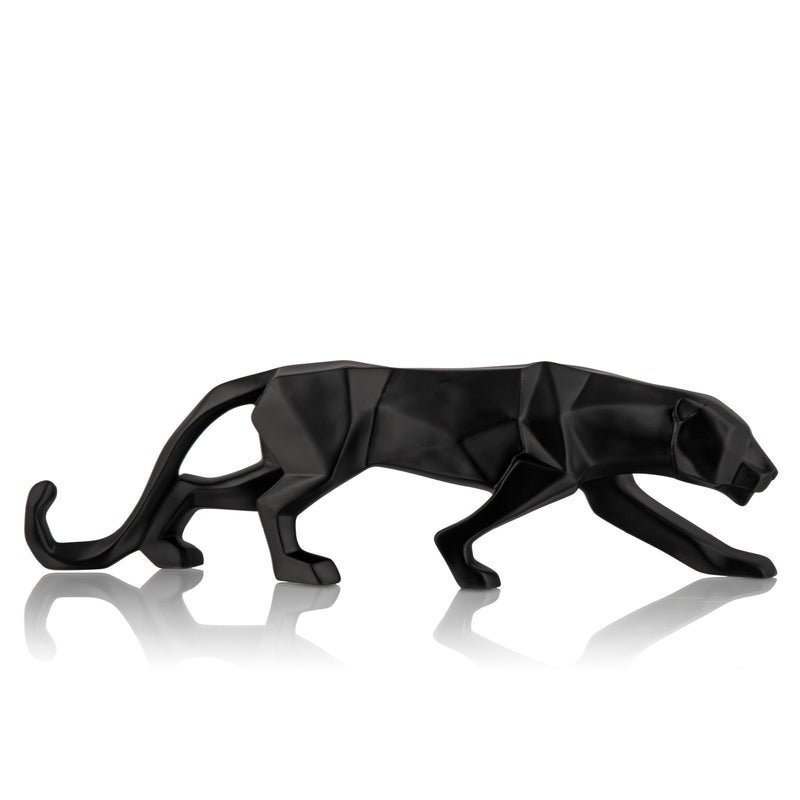 Black Walking Tiger Polyresin Figurine