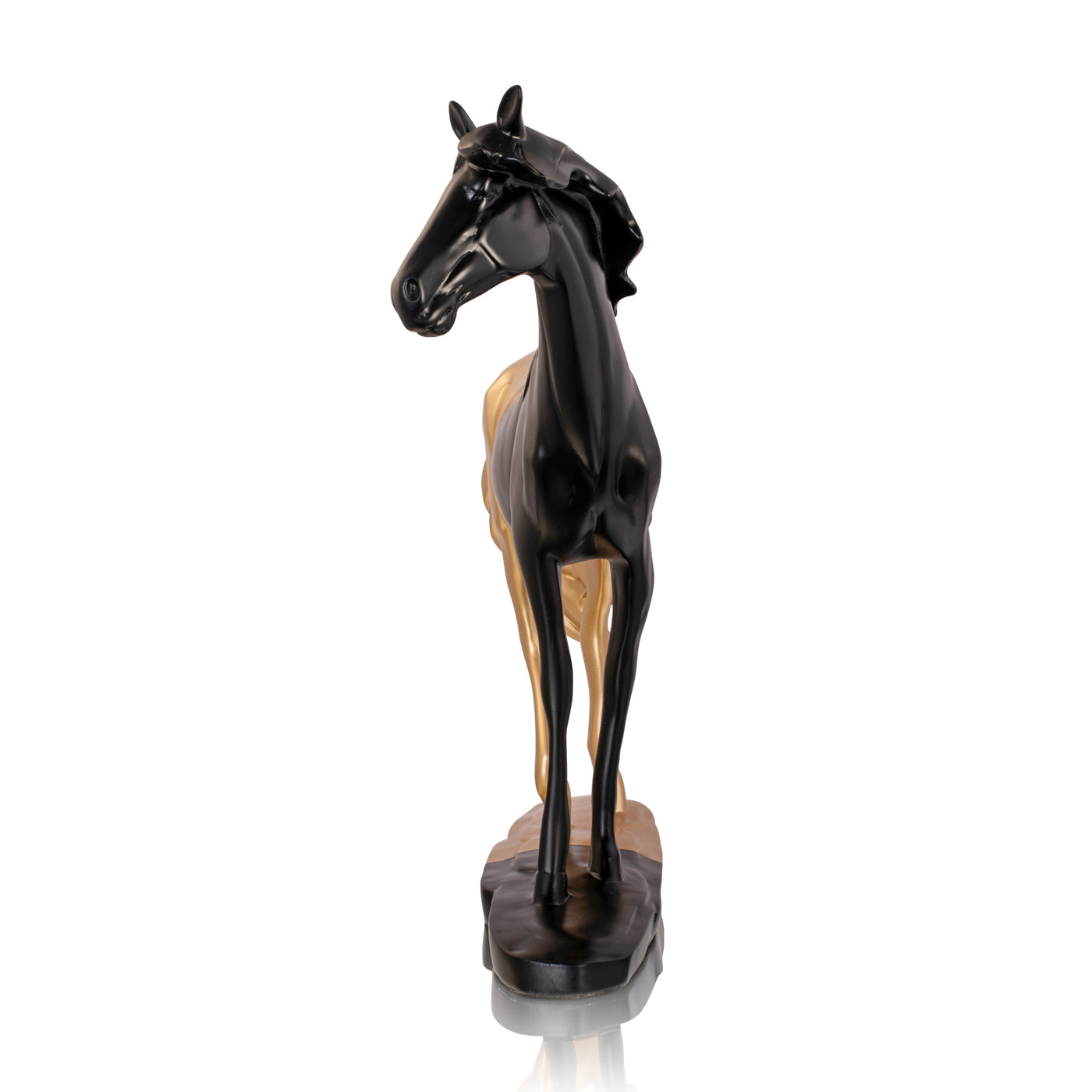 Black & Gold Cavallo Running Horse Polyresin Figurine