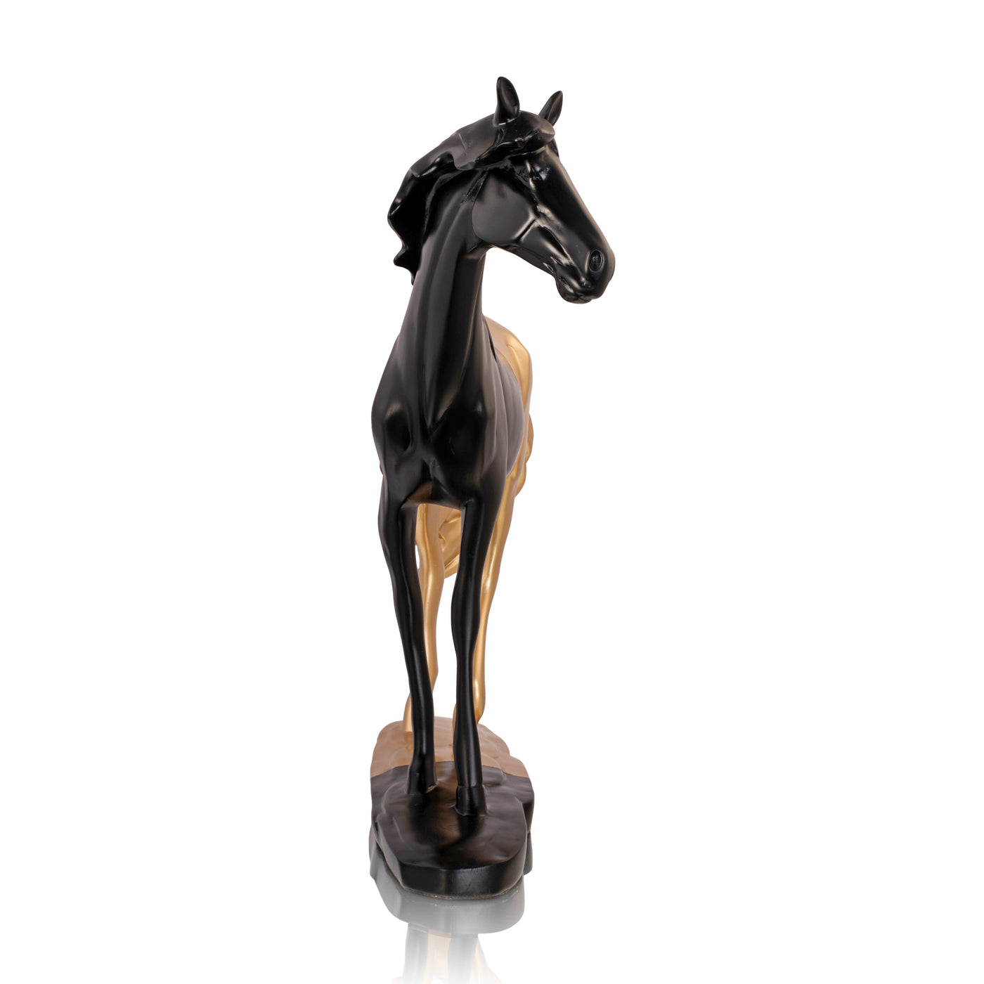 Black & Gold Cavallo Running Horse Polyresin Figurine