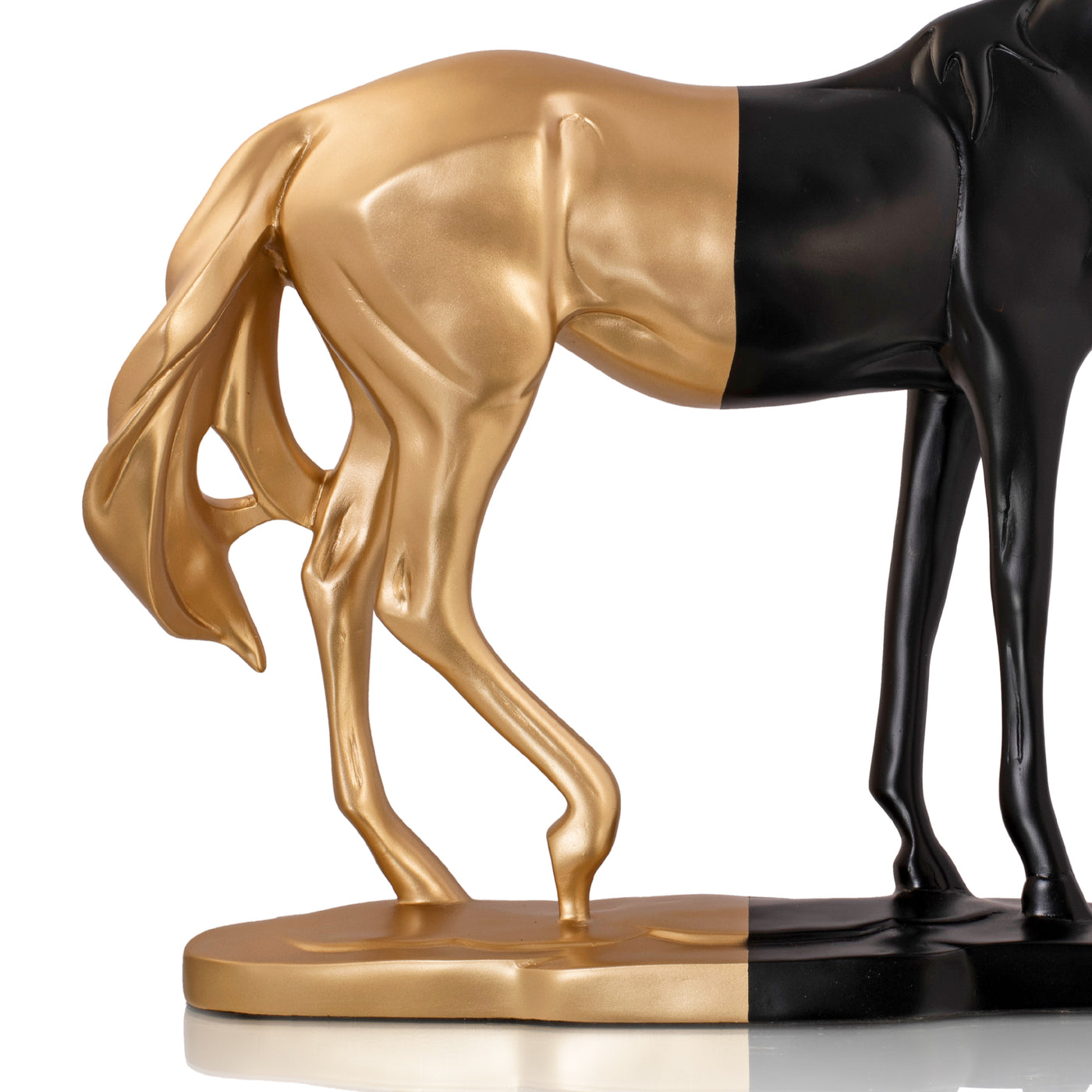 Black & Gold Cavallo Running Horse Polyresin Figurine