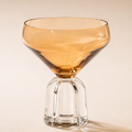 Fluted Petal Goblet Glass, Amber, set of 6
