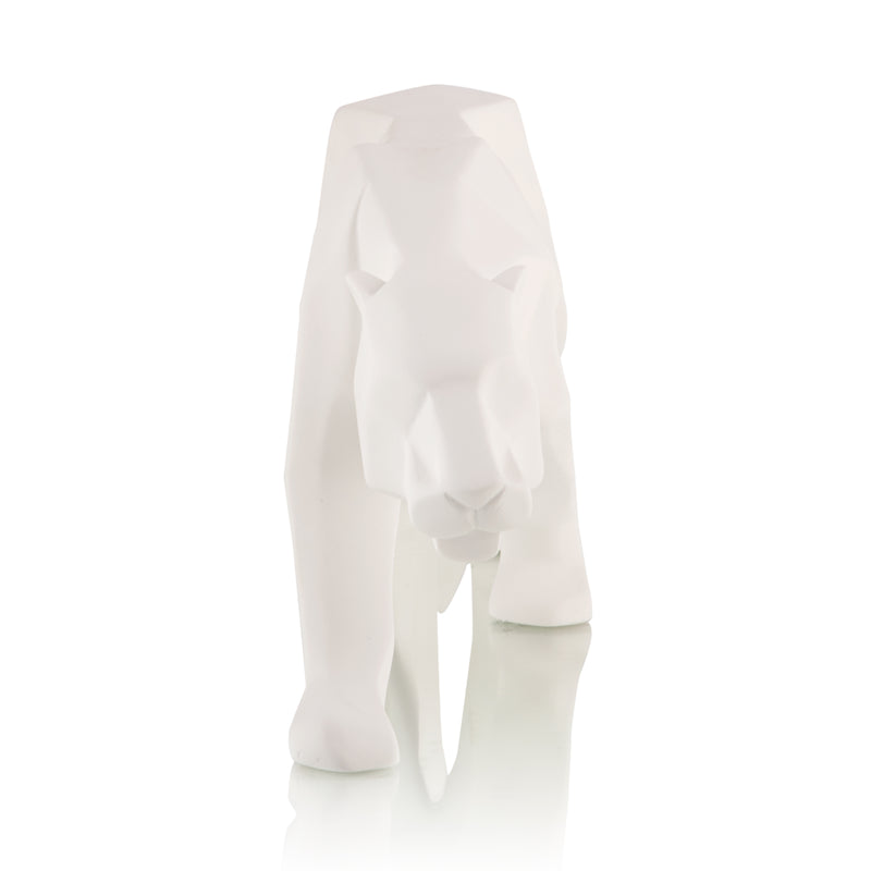 White Walking Tiger Polyresin Figurine