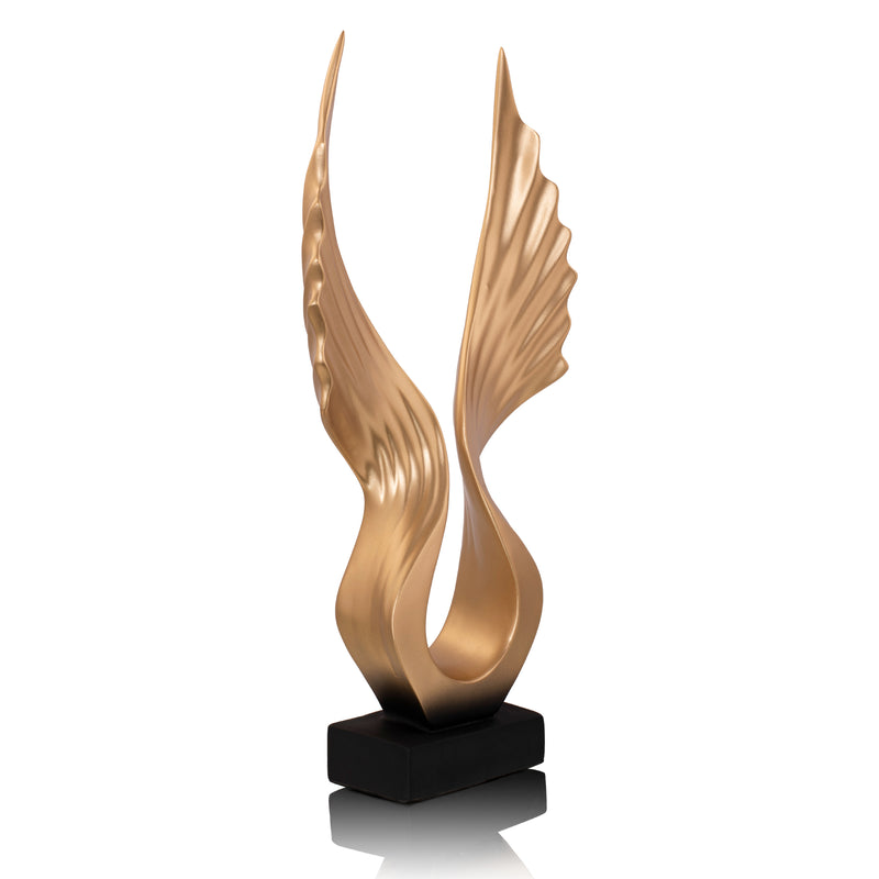 Gold Angel Wings Polyresin Figurine with Base