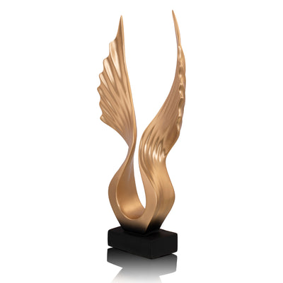 Gold Angel Wings Polyresin Figurine with Base