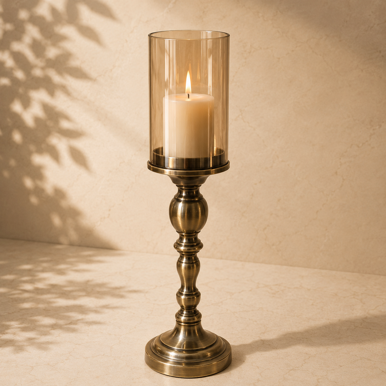Regal Pedestal Hurricane Candle Holder, Medium