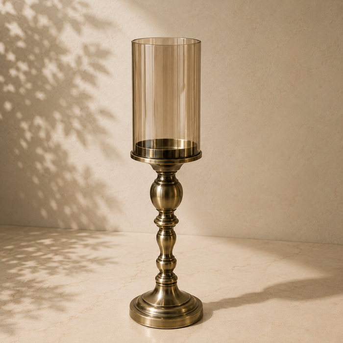 Regal Pedestal Hurricane Candle Holder, Medium