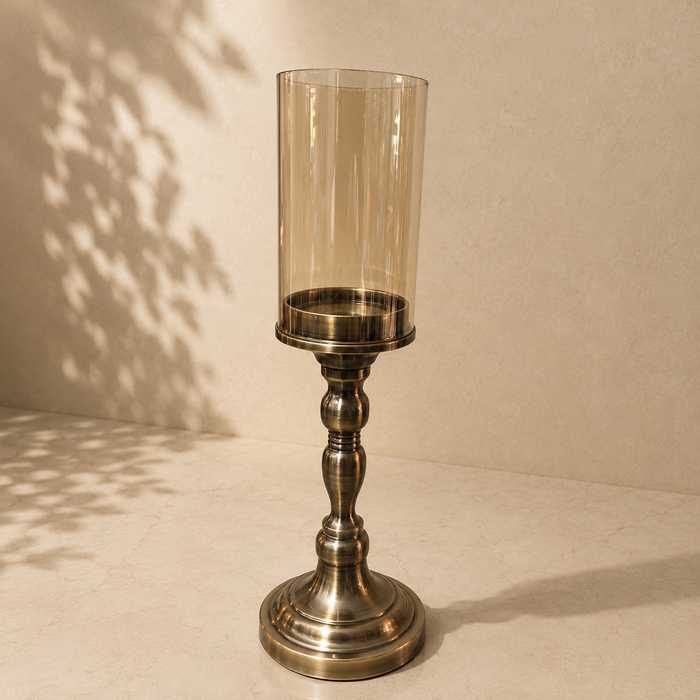 Regal Pedestal Hurricane Candle Holder, Small