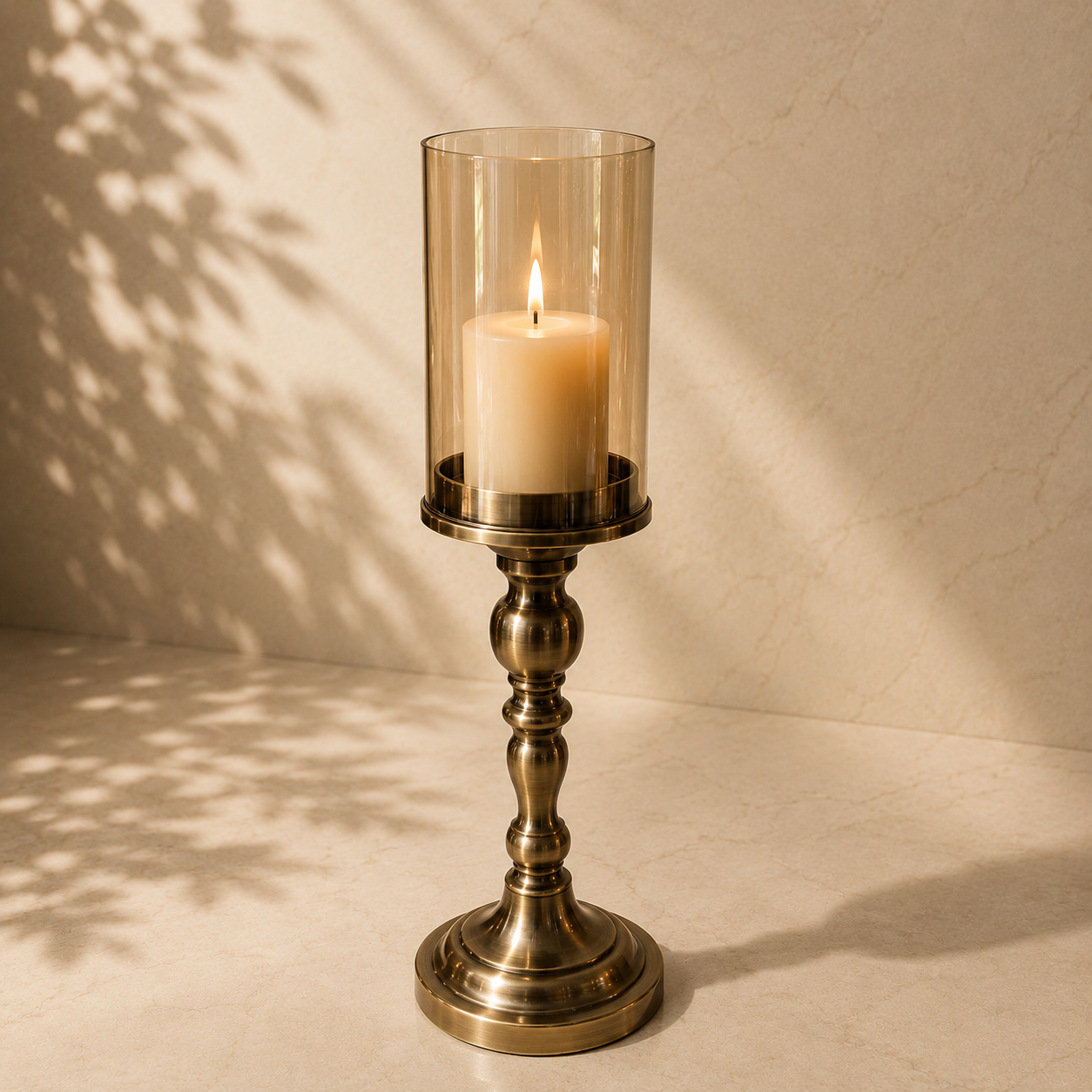 Regal Pedestal Hurricane Candle Holder, Small