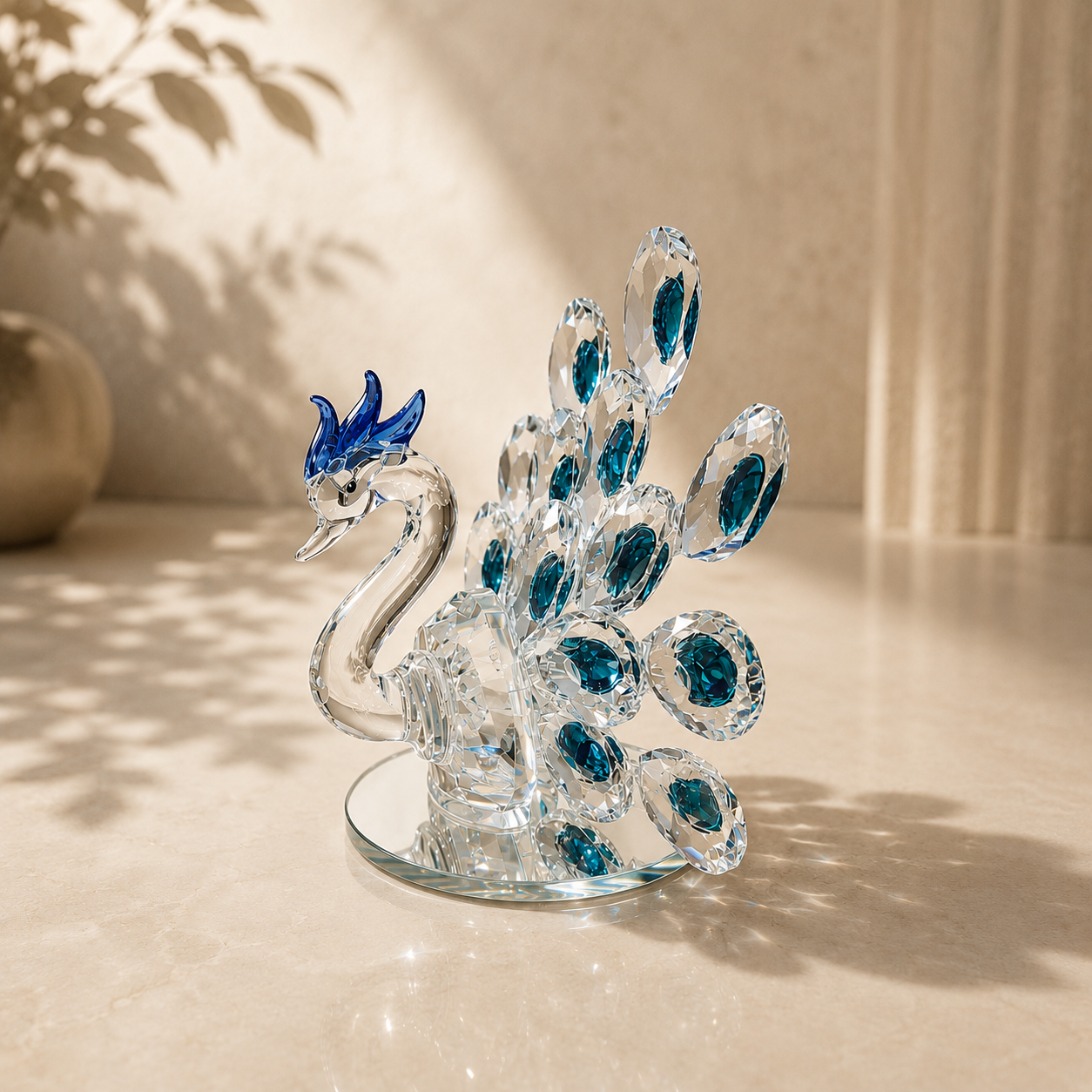 Azure Plume Crystal Peacock