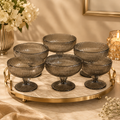 Grey Fluted Dessert Bowls – Set of 6