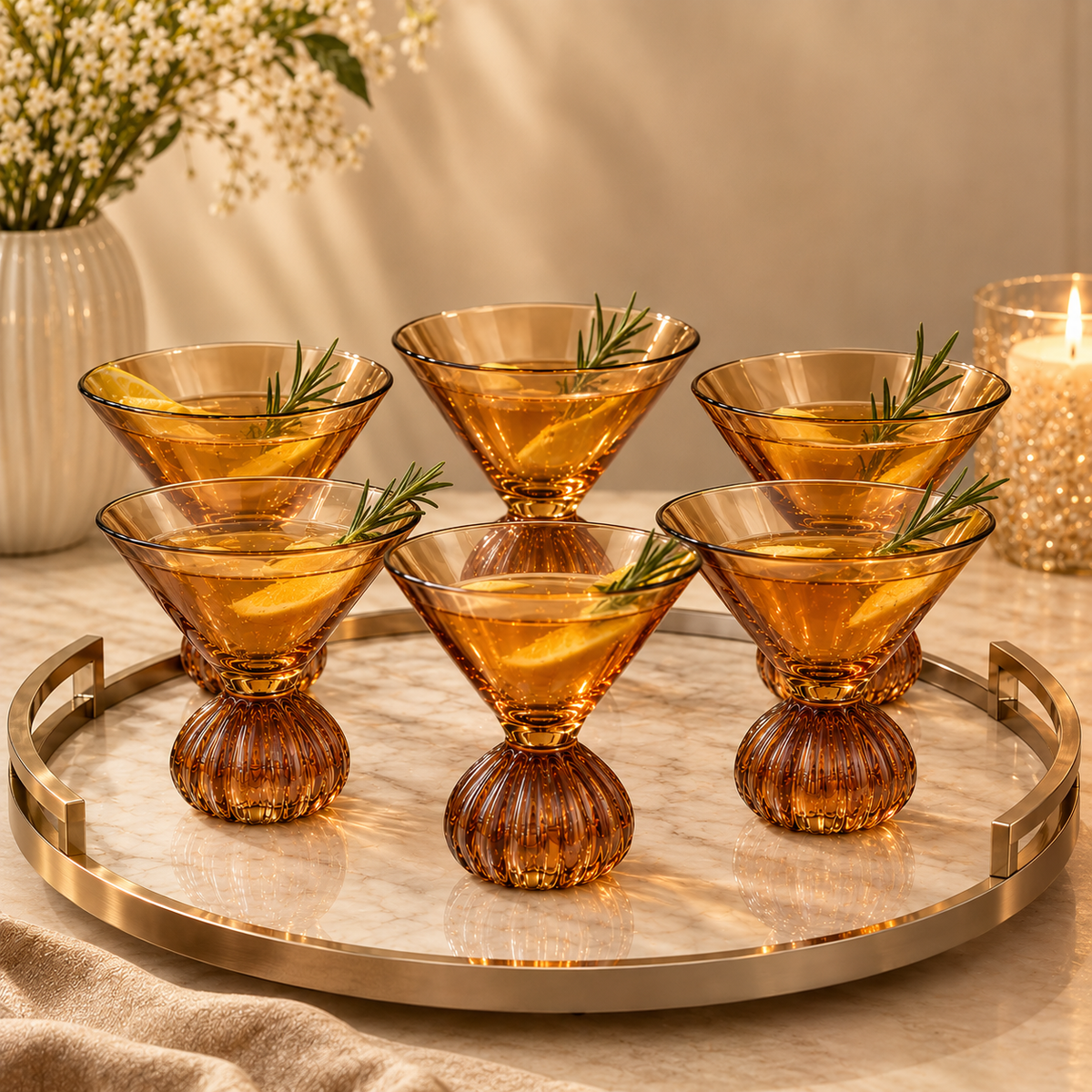 Amber Crystal Dessert Cups