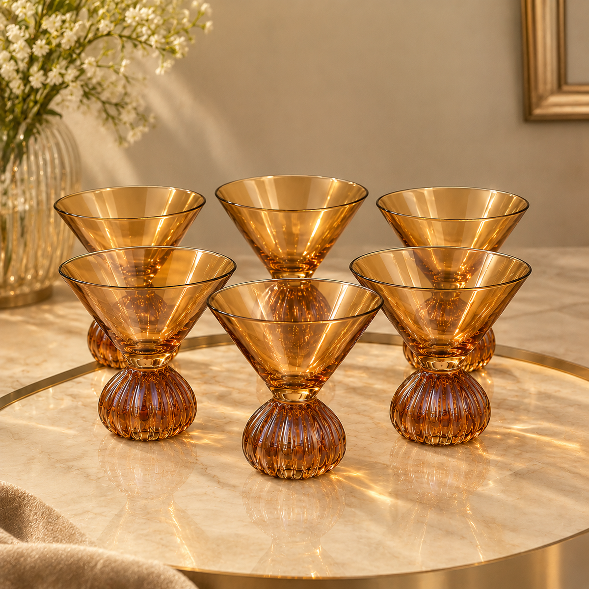 Amber Crystal Dessert Cups
