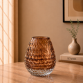 Textured Glass Vase, Amber Glow, Small