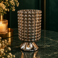 Beaded Candle Holder, Black