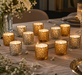 Textured Glass Candle Set