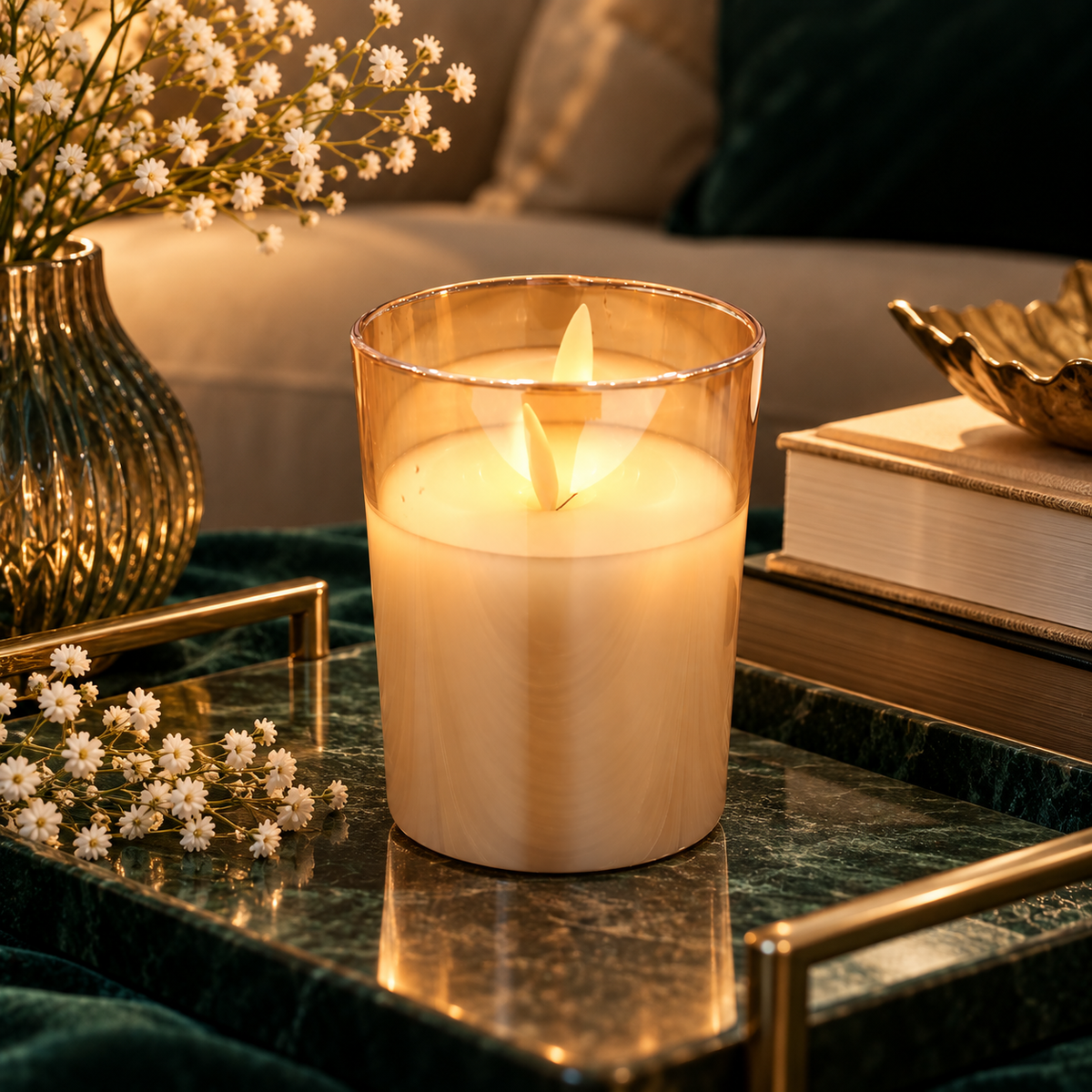 LED Candle, Gold