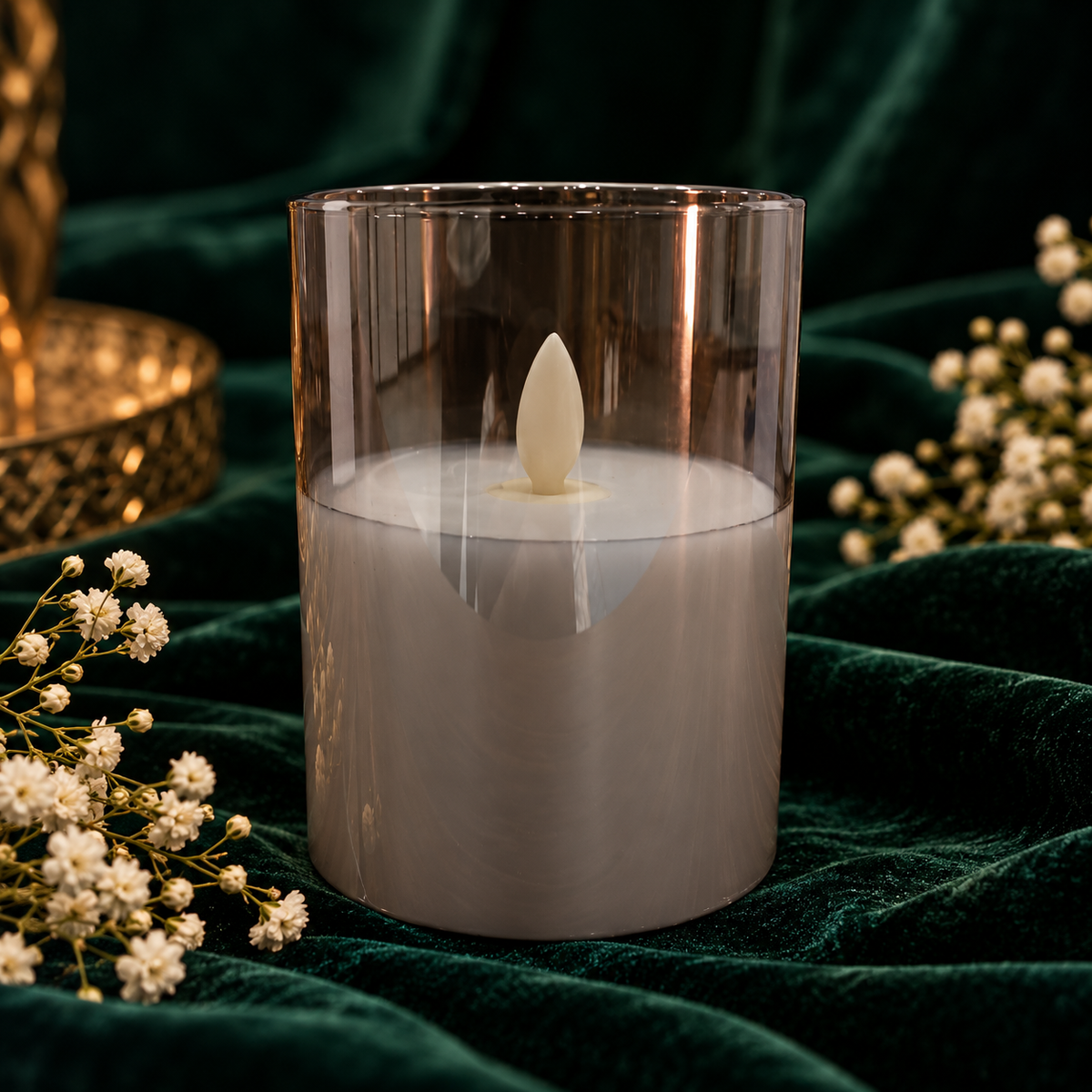 LED Candle, Smokey Grey