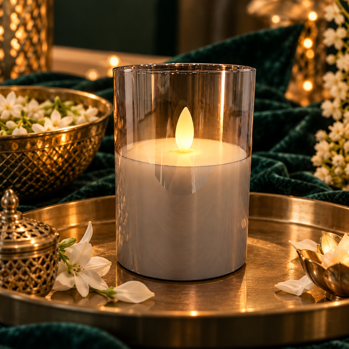 LED Candle, Smokey Grey