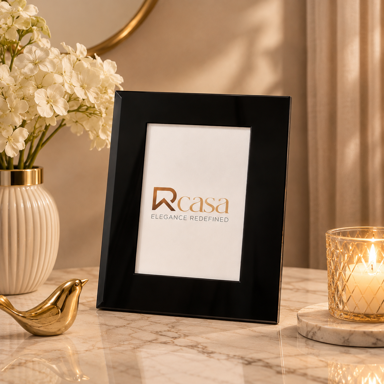 Classic Glass Photo Frame, Black