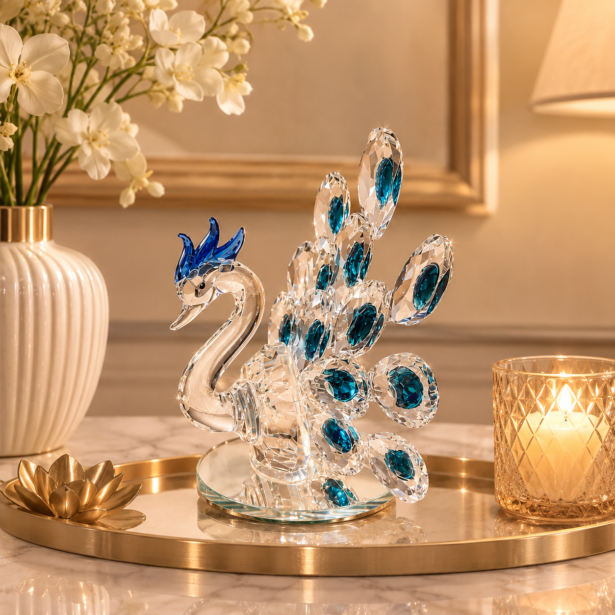 Azure Plume Crystal Peacock