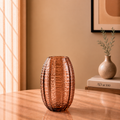 Textured Glass Vase, Amber