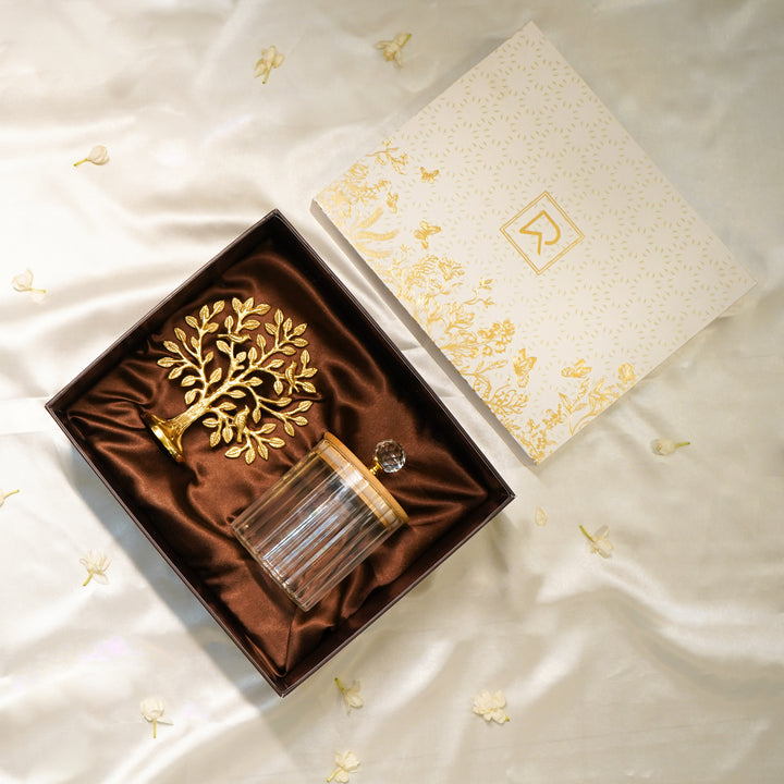 Brass Tree of Life & jar Gift Set