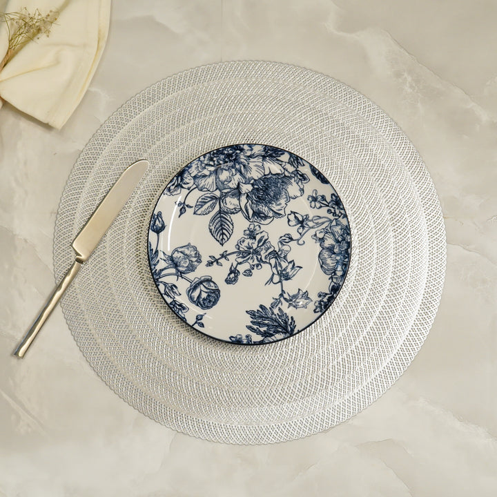 Blue floral quarter plate