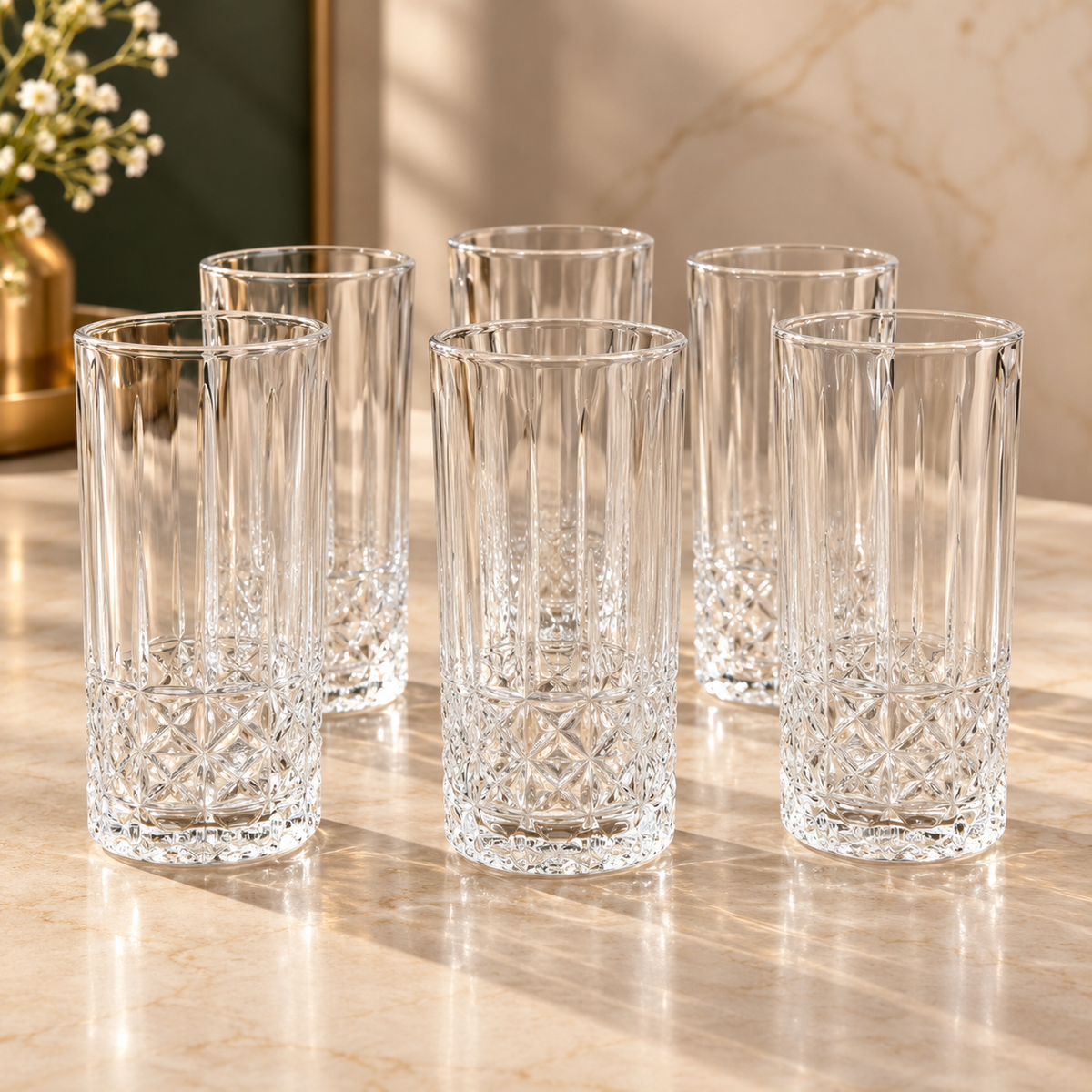 Textured Glass Set of 6