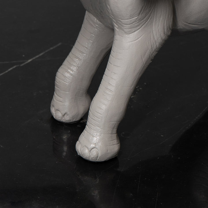 Elephant Figurine with Gold Accents, Grey