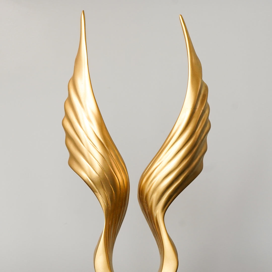Gold Angel Wings Polyresin Figurine with Base