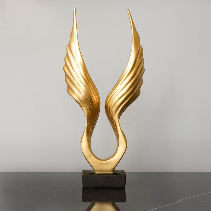 Gold Angel Wings Polyresin Figurine with Base