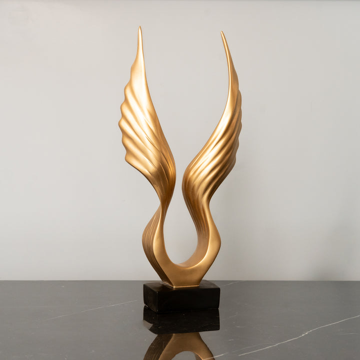 Gold Angel Wings Polyresin Figurine with Base