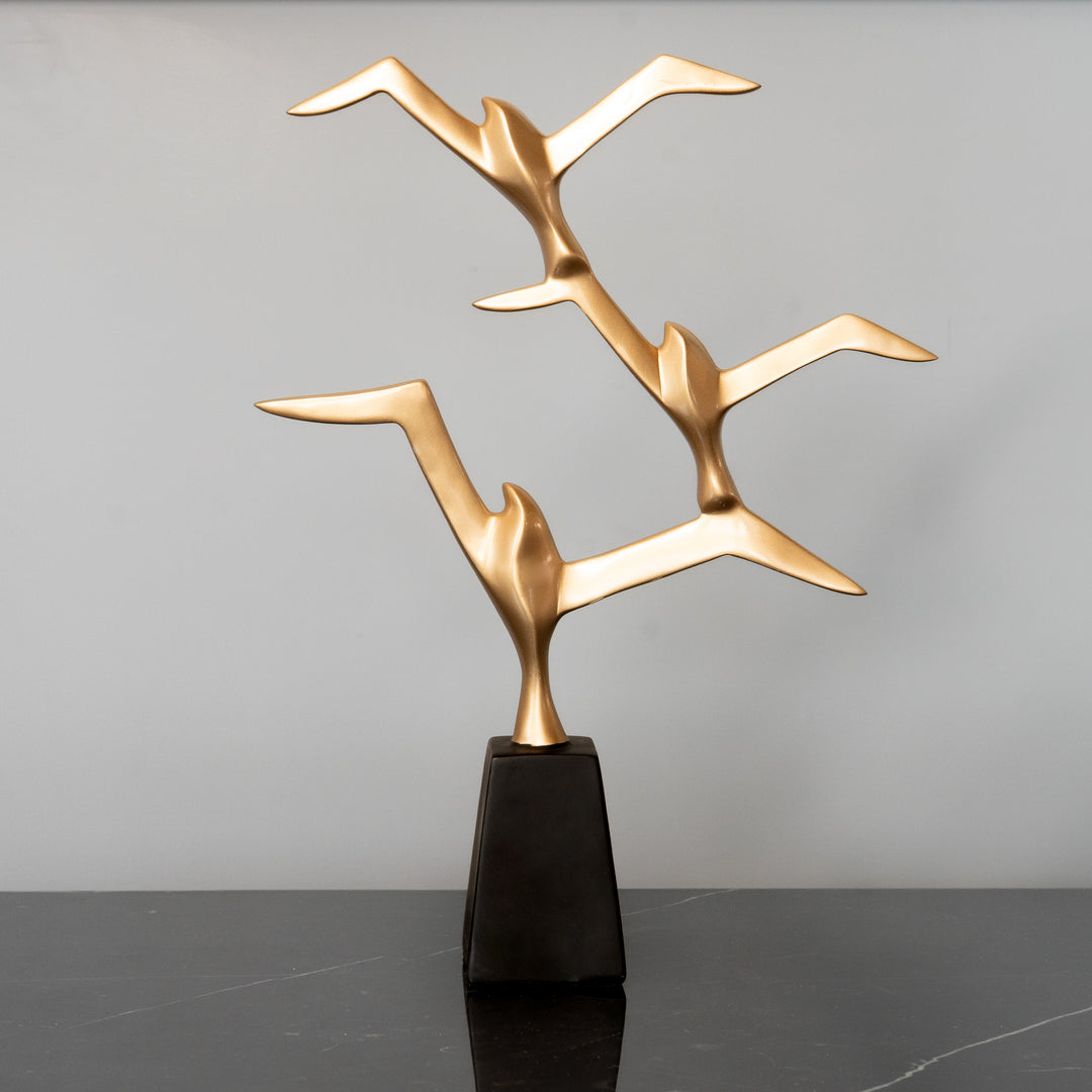 Black & Gold Birds of Paradise Polyresin Figurine