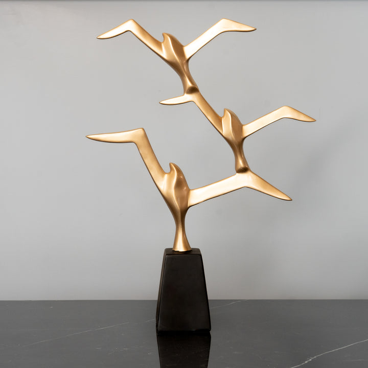 Black & Gold Birds of Paradise Polyresin Figurine