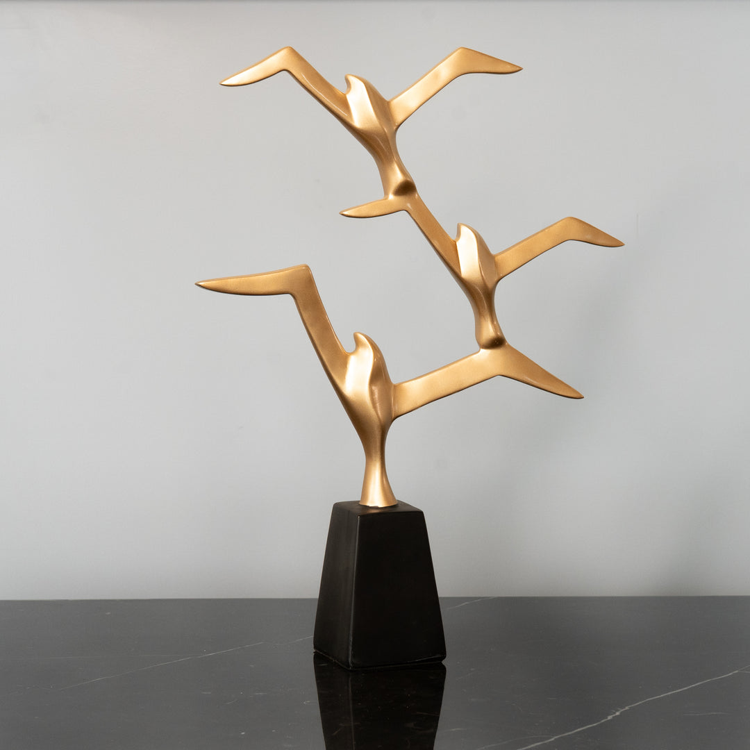 Black & Gold Birds of Paradise Polyresin Figurine
