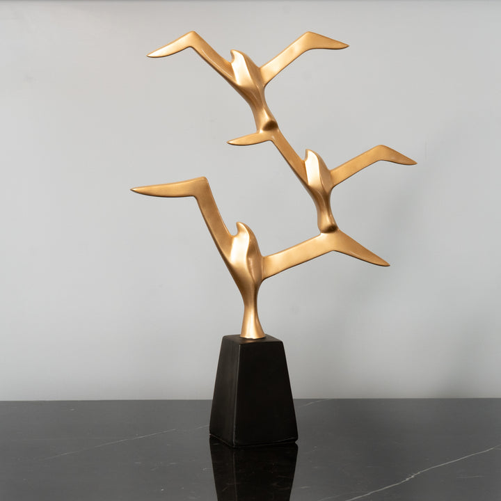 Black & Gold Birds of Paradise Polyresin Figurine